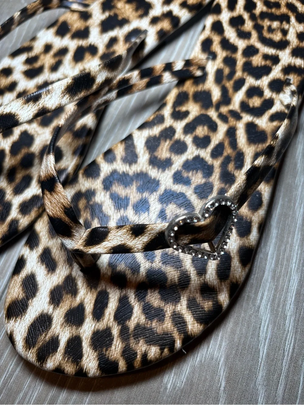 Leopard Print Flip Flops